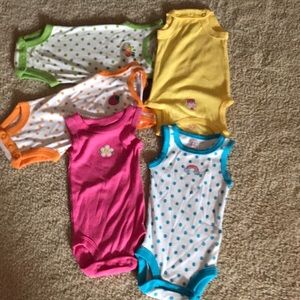 Bundle of 5 Carter’s sleeveless onesies